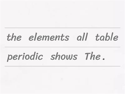 Scrambled statements - periodic table theme