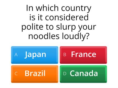 Cultural Differences and Stereotypes Quiz
