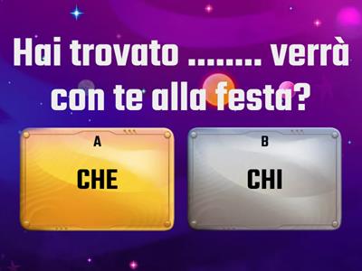 Quiz con pronomi che e chi