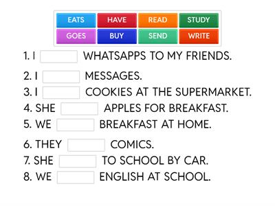 CLOZE PRESENT SIMPLE