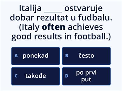 Veznici: takođe, često, ponekad, po prvi put