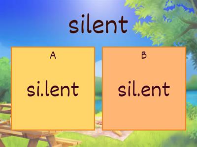 Rabbit/Tiger/Camel Syllable Quiz 2