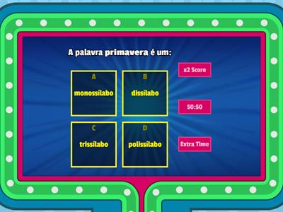 Classificação de palavras quanto ao número de sílabas