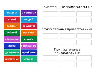 609. Разряды имён прилагательных.