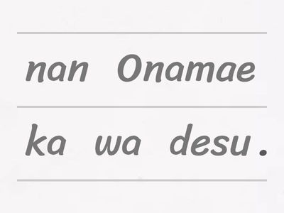 Kysymys lauseet (Roomaji)