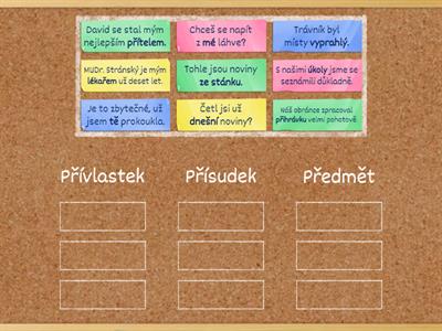 Podmět, přívlastek, předmět