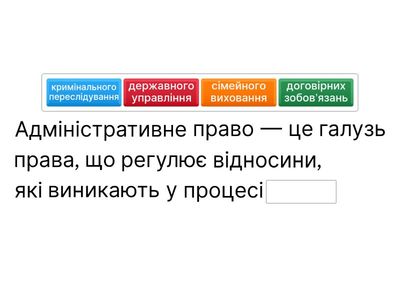 Правові визначення: заповни пропуски