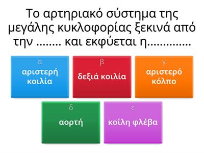 Αρτηριακό σύστημα  μεγάλης κυκλοφορίας(ανιούσα και αορτικό τόξο)