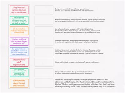 Match the Cause of Mistaken Behavior to the Related Solution