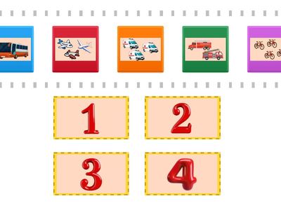 Познач кількість транспорту цифрою