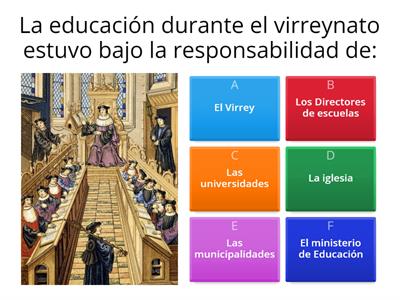  ¿CUÁNTO SABES SOBRE LA EDUCACIÓN EN EL VIRREINATO DEL PERÚ?