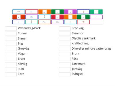 Para ihop rätt karttecken med rätt ord år 6 del 1