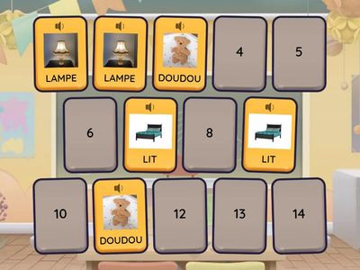 Retrouve les objets de ta petite chambre