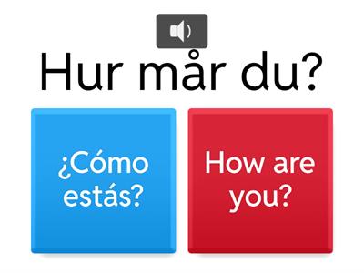 Frågor 1-40  med deras översättning till spanska och engelska