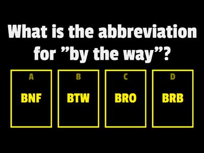 Chat Abbreviations 