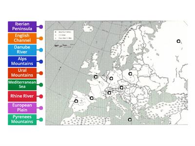 Physical map of Europe