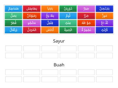 Sayur Vs Buah (2). Bahasa Arab