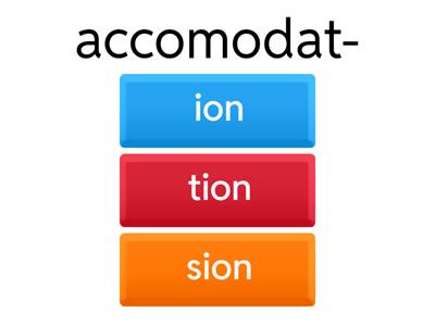 Word formation nouns -ion
