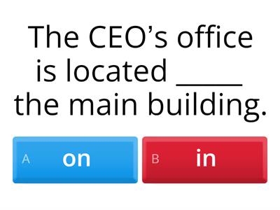 prepositions of place, in - on - at