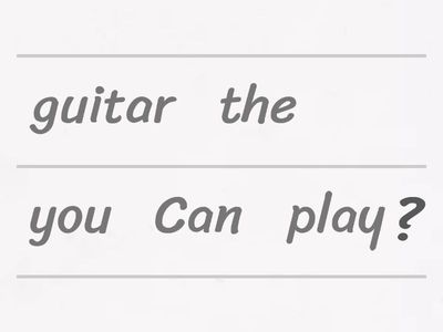 Order the question: Can
