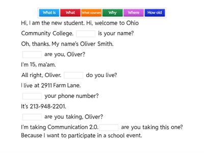 Wh-Questions - Reading Practice - 01