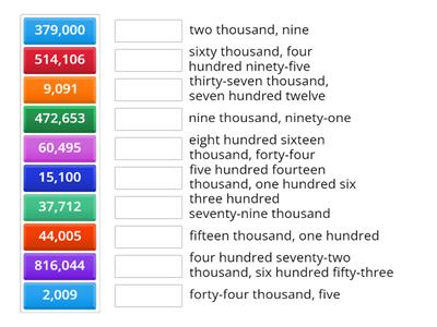 Reading Numbers to 999,999