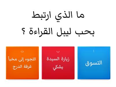 مراجعة الفصل الثاني من رواية أحلام ليبل السعيدة الصف السادس