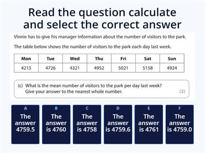 Mean, Median, Mode and Range