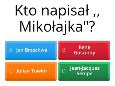 ,, Mikołajek"- test z lektury.