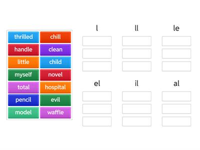 Word Study: /l/ Word Sort