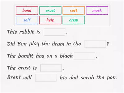 Ending Blend Cloze Sentence