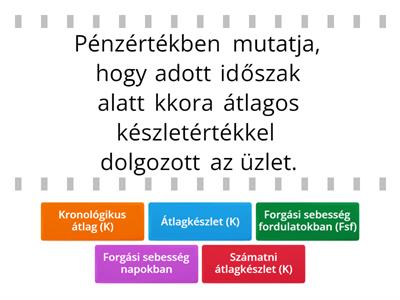 Készletgazdálkodás és mutatószámai - fogalmak