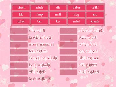 Srpski kao strani (izuzeci i nepravilni komparativ) MATCH UP