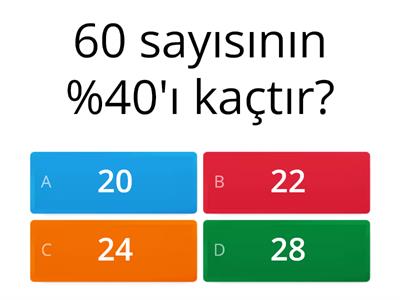 7.Sınıf Matematik Yüzdeler 