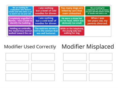 Misplaced Modifiers Practice