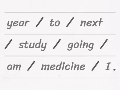 Reorder the Sentences – Future Plans