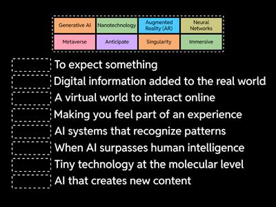 Artificial Intelligence Level 5 Vocab Game