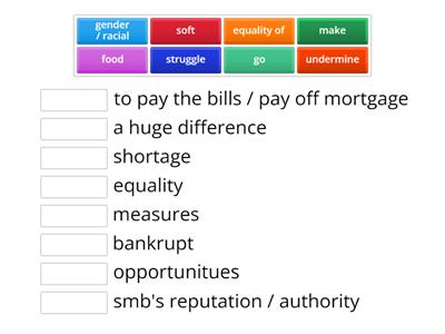 Outcomes Upper Intermediate Unit 4 collocations