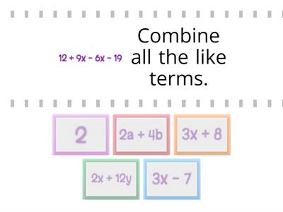  Combine like terms