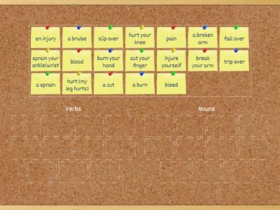 Solutions Pre-inter 1F Accidents and injuries verbs and nouns