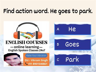 Identification of verb (action word) Part- II by esc 24x7_ Vikram (8901540861)