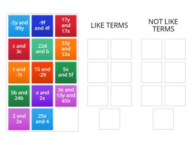 Linear Like Terms vs UNLike Terms