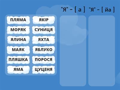 ПОГРУПУ СЛОВА З БУКВОЮ "Я", КОЛИ ВОНА ПОЗНАЧАЄ ОДИН ЗВУК, А КОЛИ ДВА ЗВУКА