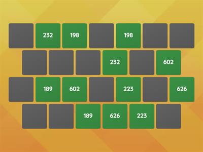 MATCH THE NUMBERS TO 1000