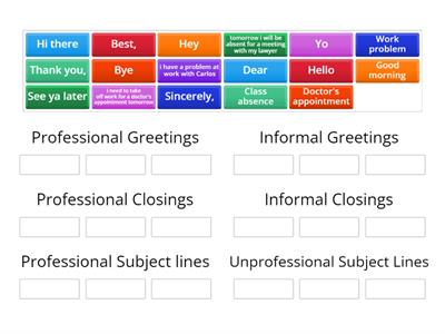 Professional Vs Informal parts of an email