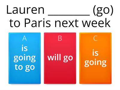 Future (will, going to, present continuous)