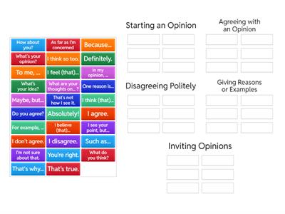 Opinion - Agreeing - Disagreeing