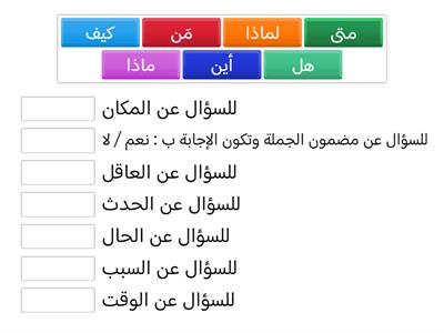 أداة الاستفهام صف ثالث لغة عربية 