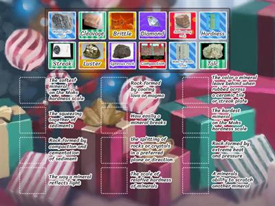Rocks and Minerals Vocabulary Matching