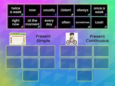 Present Simple vs Present Continuous Signal Words